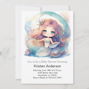 Betoverd onderwater zeemeermin magisch Baby shower Kaart