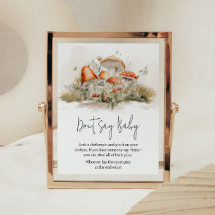 Betoverd paddenstoelenbos zegt geen Baby Poster