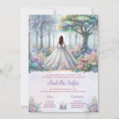 Betoverd Pastel Regenwoud Quinceañera Kaart (Voorkant)