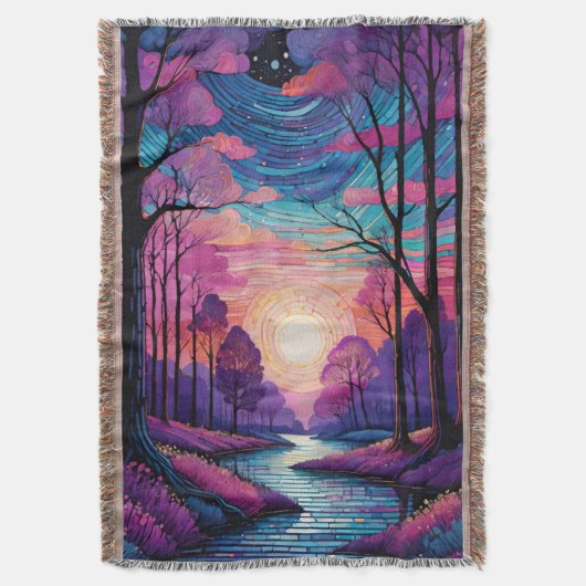 Betoverd schemerbos deken (Voorkant Verticaal)