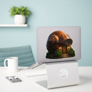 Betoverd slakkenhuis veer cottage op maat gesneden sticker