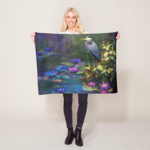 Betoverd Vijverwaterlelie Natuur Aquarel Fleece Deken