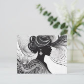 Betoverde Afro-Amerikaanse moderne mooie vrouw Briefkaart (Staand voorkant)