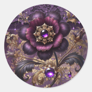 Betoverde Amethist Bloom | Paarse Reverie Sticker