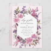 Betoverde Aquarel Bloemen Bruiloft Uitgesteld Aankondiging (Voorkant / Achterkant)