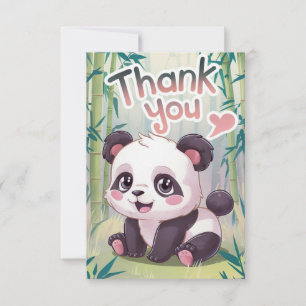 Betoverde bamboe panda bedankkaart