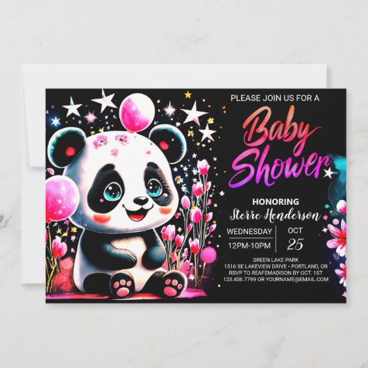 Betoverde Bamboe Panda Bliss Meisje Baby shower Kaart (Voorkant)