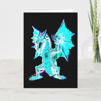 Betoverde Blauwe Vlam Slang Magisch Schepsel Kunst Kaart