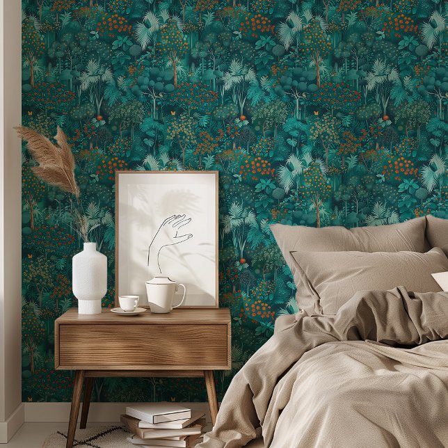 Betoverde Blauwgroen bos wallpapers Behang (Creator heeft geüpload)