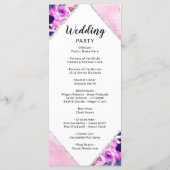 Betoverde Bloemen Paarse Diamant Trouwceremonie Programma (Achterkant)