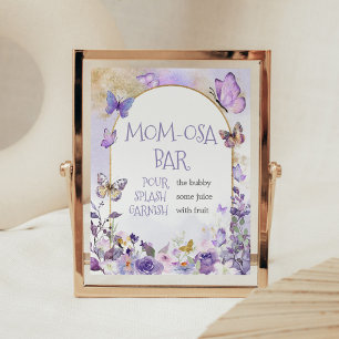 Betoverde Bloemenvlinder Baby shower Mom Osa Bar Poster