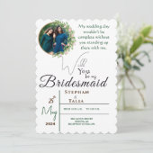 Betoverde bloemige elegantie bruidsmeisje voorstel kaart (Staand voorkant)