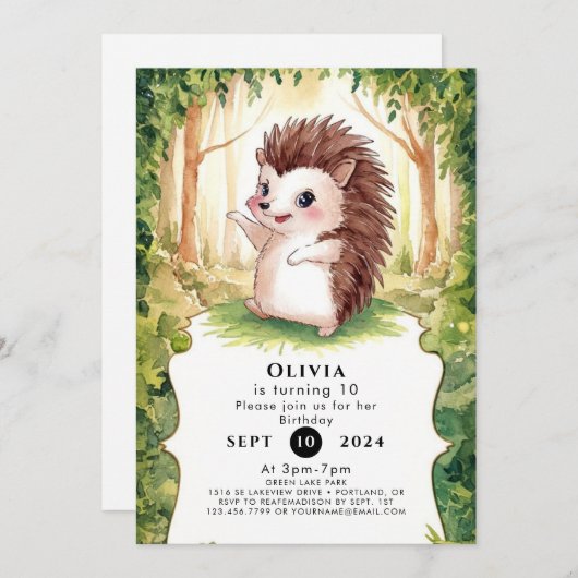 Betoverde Boho Hedgehog verjaardag Kaart (Voorkant / Achterkant)