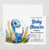 Betoverde Boho Schattige Dinosaur Boy Baby shower Kaart (Voorkant / Achterkant)