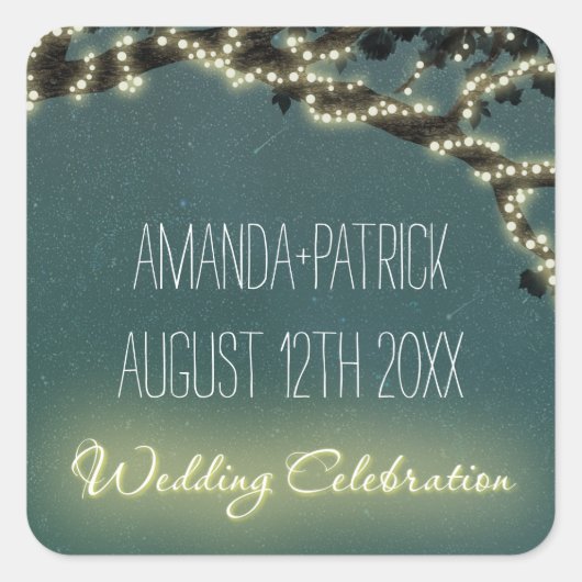 Betoverde boomtak rustieke bruiloft gunsten zegels (Voorkant)