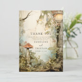 Betoverde Bos Bruiloft Bedankkaart (Staand voorkant)