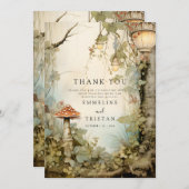 Betoverde Bos Bruiloft Bedankkaart (Voorkant / Achterkant)