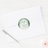 Betoverde Bos Bruiloft Ronde Sticker (Envelop)