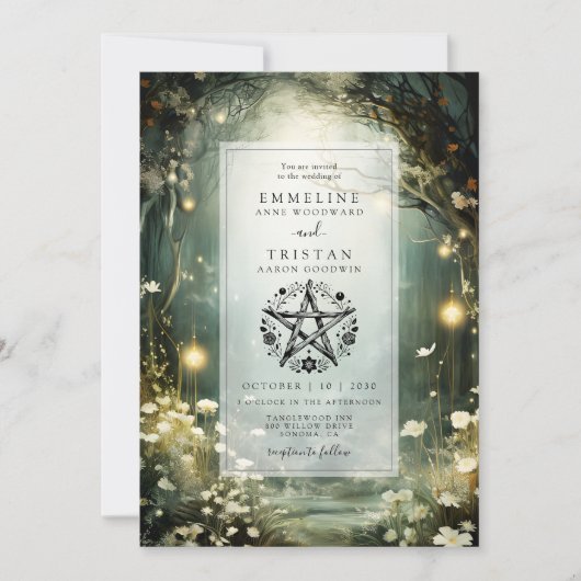 Betoverde Bos bruiloft uitnodiging (Voorkant)