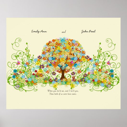 Betoverde Bos Cirkel van Liefde Huwelijksboom Poster (Voorkant)