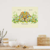 Betoverde Bos Cirkel van Liefde Huwelijksboom Poster (Keuken)