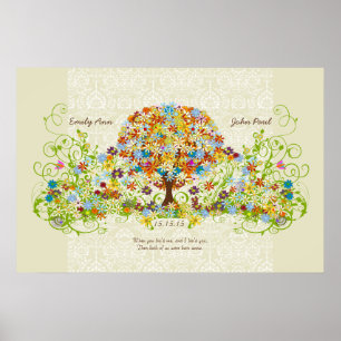 Betoverde Bos Cirkel van Liefde Trouwboom Poster