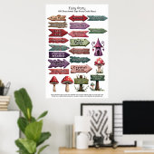 Betoverde bos directionele teken DIY Party Prop Poster (Thuiskantoor)