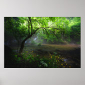Betoverde bos en waterval poster (Voorkant)