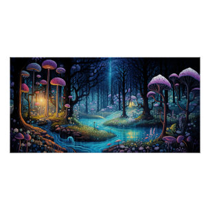 Betoverde Bos Fairy Tuin Magische Droomlandschap Perfect Poster