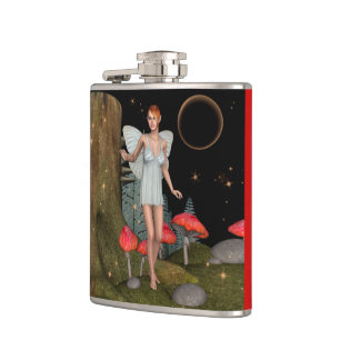 Betoverde Bos Fee Paddenstoel Fantasie Kunst Heupfles