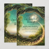 Betoverde Bos, Glitter Uitnodigingen (Voorkant / Achterkant)