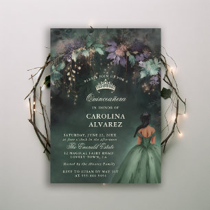 Betoverde Bos Greenery Arch Magical Quinceanera Kaart