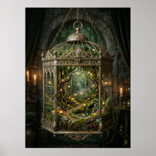 Betoverde bos in de vogelkooi poster