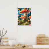 Betoverde Bos Magic Mushroom Trappen Poster (Keuken)