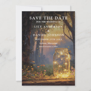 Betoverde Bos Mason Jar Foto Bruiloft Save The Date