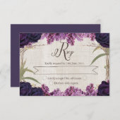 Betoverde Bos Paarse Bruiloft RSVP Kaart (Voorkant / Achterkant)
