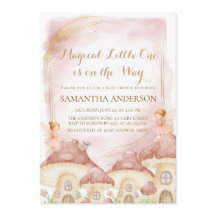 Betoverde Bos Paddenstoel Baby Shower Uitnodiging