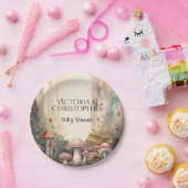 Betoverde Bos Paddestoel Mushroom Baby shower Papieren Bordje (Feest)