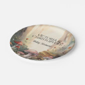 Betoverde Bos Paddestoel Mushroom Baby shower Papieren Bordje (Gekanteld)