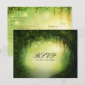 Betoverde Bos Rustieke RSVP Trouw Postkaart Uitnodiging Briefkaart (Voorkant / Achterkant)