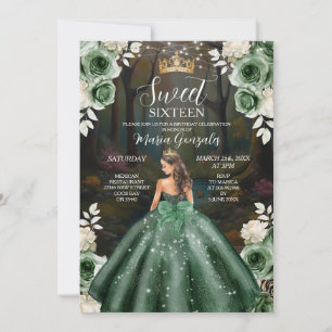 Betoverde bos smaragdgroene jurk Sweet Sixteen Kaart