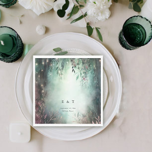 Betoverde Bos Vines Gouden Mauve Magische Bruiloft Servet