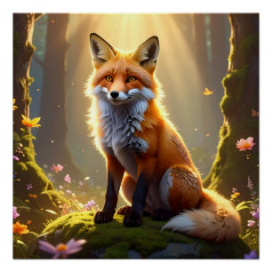 Betoverde Bos Vos Fantasie Poster Perfect Poster