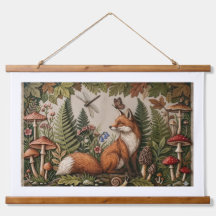 Betoverde Bos Vos Houten Wandtapijt