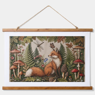 Betoverde Bos Vos Houten Wandtapijt Hangend Wandkleed