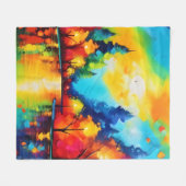 Betoverde bos zonsondergang fleece deken (Voorkant (Horizontaal))