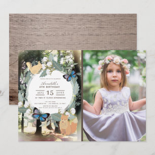 Betoverde bosbeboste dieren foto verjaardag kaart