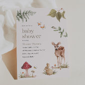 Betoverde bosdieren baby shower uitnodiging