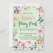 Betoverde bosfee eerste verjaardag kaart (Voorkant)