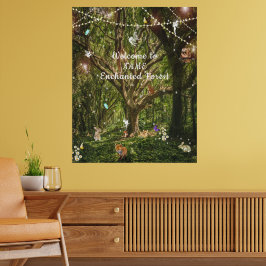 Betoverde bosfeeën Konijn Vlinders Vos  Poster